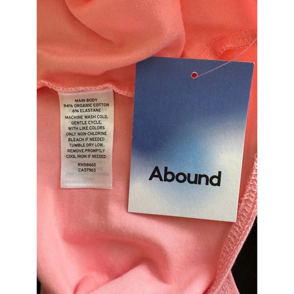 New Nordstrom ABOUND  ~ Pnk/ Coral Organic Cotton Scoop Neck Bodysuit XS - Picture 4 of 4